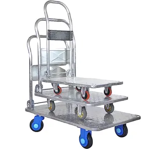 300Kg Gewicht Capaciteit 4-wiel Middelgrote Mute Metalen Mobiele Patroon Stalen Mystar Handtruck Trolley Voor Het Laden Van Opslag