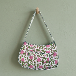 Bolsos Bandolera de Tela Hermosos Hechos a Medida, con Estampado Floral, Correa de Algodón, Cierre de Cremallera, Bolsos de Moda para Mujer - Product Image 2