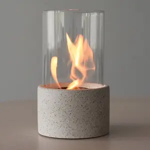 High Quality Glass Fire Pit Bio Ethanol Fuel Fire Pit Bowl Tabletop Fire Pit Indoor Outdoor Smokeless Fireplace Glass Tischkamin