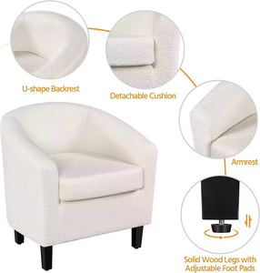 Luxurious Velvet Padded Living Room <strong>Armchair</strong> with Matching <strong>Stool</strong> for Hotel Lobby Lounge <strong>and</strong> Modern Home Bedroom - Product Image 5