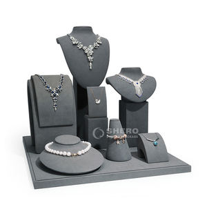 Microfiber Jewelry Display Props Ring Display <b>Stand</b> <b>Earring</b> <b>Holder</b> Ring Jewelry <b>Stand</b> with Metal Base - Product Image 1
