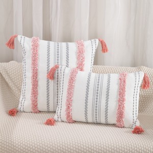 Nouvelle housse <span class=keywords><strong>de</strong></span> coussin en coton jacquard tuftée à franges pour bureau, canapé, tête <span class=keywords><strong>de</strong></span> <span class=keywords><strong>lit</strong></span> et coussin lombaire - Product Image 3