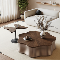 Table basse moderne de luxe, petite table basse de luxe avec rangement, table centrale en bois pour salon