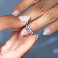 Set di Gioielli Raffinati Certificati GRA con Anello, Orecchini e Collana in Moissanite Rotonda VVS Colore D da 1ct 6,5mm in Argento Sterling 925 per Donna