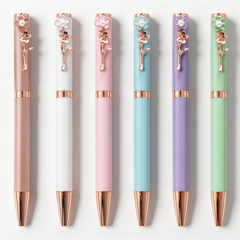 Creative Fashion Multicolor Flower Clip Ballpoint