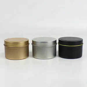Groothandel Ronde Metalen Kaarsen Blikje Leeg Roségoud Mat Wit Zwart Naadloos Metalen Container Tinnen Kaars Pot
