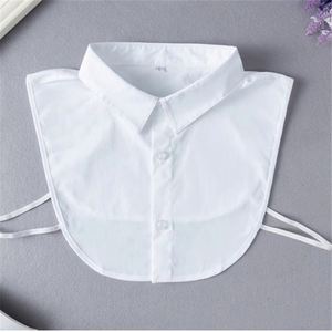 Herren- und Damen-Baumwollhemd mit Kragen, Knöpfen, Einfarbig Schwarz Weiß, Vielseitig Einsetzbar, Business-Formell, Gestrickter Hemdkragen zur Dekoration - Product Image 5