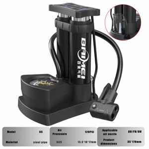 BAIMEI 120psi High Pressure Bicycle Tire <strong>Pump</strong> Portable Floor Air <strong>Pump</strong> with Gauge and Mini Foot <strong>Pedal</strong> - Product Image 2