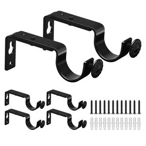 Support d'étagère de base en fer simple et moderne <span class=keywords><strong>Tringle</strong></span> à <span class=keywords><strong>rideau</strong></span> latérale avec accessoire de <span class=keywords><strong>tringle</strong></span> romaine Cadre de support fixe en métal - Product Image 2