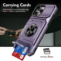 Étui magnétique rotatif avec béquille pour iPhone 13 14 15 16 17 Pro Max avec fente pour cartes, protection robuste contre les chutes, étui portefeuille