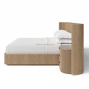 FERLY Modern Luxury Oak <b>King</b> <b>Size</b> <b>Bed</b> Frame Oversized <b>Headboard</b> Extended Mansion Style Bedroom Furniture FL24BN011-37 Classy Und - Product Image 3