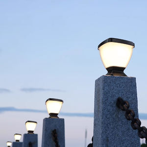 Lámpara de Poste LED Solar Moderna, Impermeable IP65, Negra, de Aluminio y Material de PC para Exteriores, para Decoración de Jardín, <span class=keywords><strong>Casa</strong></span>, Pared, Puerta, Base E27 - Product Image 6