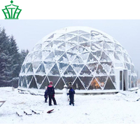 Dôme géodésique de glamping professionnel de 6 m en promotion avec chauffage et isolation en coton pour l'hiver
