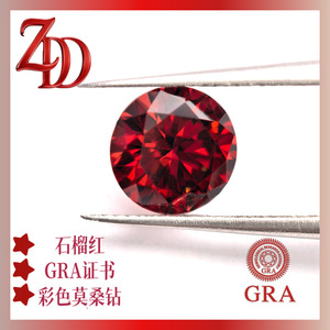Gra Moissanite Round Garnet Red 8 Hearts 8 Arrows Lab Created For Jewelry Making - Product Image 4