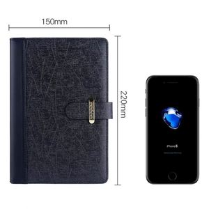 Promotional Business <b>A5</b> PU Leather Notebook with Socket <b>Diary</b> Notepad Office Meeting Record Book Closure - Product Image 4
