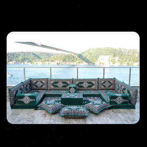Juego de Sofás Majlis Marroquíes de Lujo, Asientos Árabes para el Suelo, Sofá <span class=keywords><strong>Modular</strong></span> en Forma de <span class=keywords><strong>L</strong></span> para Sala de Estar u Hotel - Product Image 4