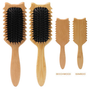 Cepillo para Cabello Ingrid, con Cerdas de Nailon para Desenredar y Masajear, Duradero, para Peinar Cabello Rizado, Mango Cuadrado de Bambú Antideslizante, Define el Cabello - Product Image 6