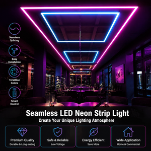 Luminaire <span class=keywords><strong>LED</strong></span> d'ambiance Beaulighting UL CE ROSH, bande longue carrée, pour billard, club, table de billard, salle, bureau, salle de sport - Acrylique - Product Image 1