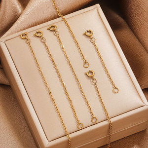 Chaîne d'extension Aceworks avec fermoir à ressort |   Prolongateur de collier et de bracelet réglable en acier inoxydable plaqué or 18 carats pour bijoux DIY - Product Image 2