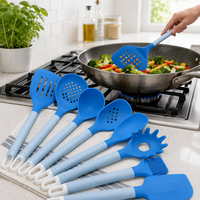 Ustensile de cuisine en silicone résistant à la chaleur, spatule, louche et cuillère à spaghetti en silicone antiadhésifs, outil de cuisson sûr pour la cuisine