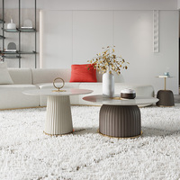 Table basse en ardoise de style italien ultra-simpliste, moderne, luxe léger, salon, ensemble de trois pièces non pliable, meubles de maison