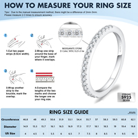 Anillo Apilable de Plata de Ley 925 Chapado en Oro Blanco con Diamante Simulado Moissanite VVS, Joyería, Regalo, Anillos de Boda para Mujer
