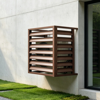 Cache-climatiseur double lamelle en aluminium, résistant à la pluie, pour une circulation optimale de l'air, protection personnalisée pour unité à double lame