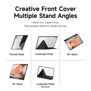 Étui de protection transparent détachable pour tablette avec emplacement pour stylet, adapté aux tablettes Samsung Tab S10 Ultra/S9 Ultra/S8 Ultra - Product Image 4