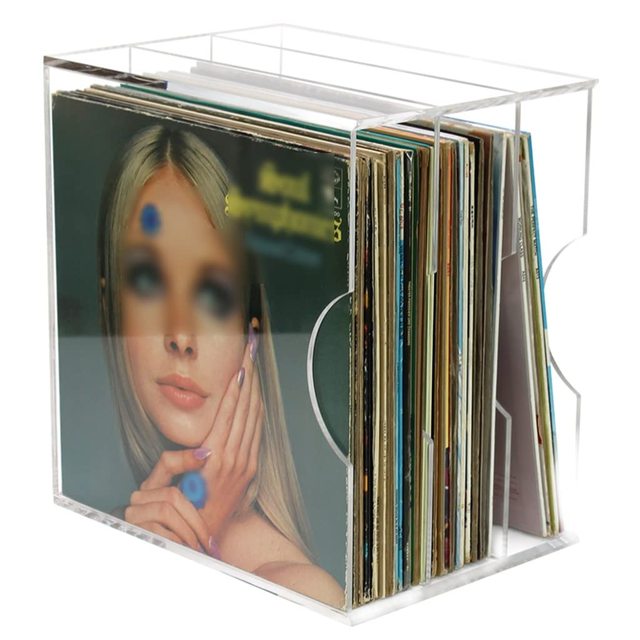 Wholesale Custom Size Clear Clear Acrylic Vinyl Record Storage Box Table Vinyl Record Holder