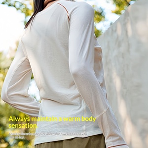 <span class=keywords><strong>T</strong></span>-<span class=keywords><strong>shirt</strong></span> à manches longues en laine mérinos à séchage rapide pour femmes, <span class=keywords><strong>t</strong></span>-<span class=keywords><strong>shirt</strong></span> de sport contrasté, vêtements de <span class=keywords><strong>randonnée</strong></span> en plein air - Product Image 2