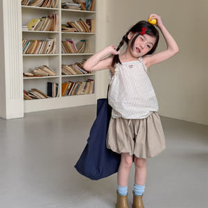 Nuovi <span class=keywords><strong>Pantaloncini</strong></span> Estivi 2026 per Bambine, Stile Coreano, in Cotone, a Vita Alta, Modellanti, con Elastico in Vita - Product Image 2