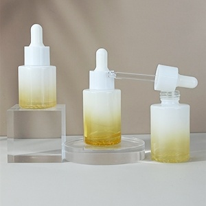 15ml 30ml 1oz 60ml 2oz Gradient Yellow Cosmetics Packaging Containers <b>Empty</b> Skincare Glass Dropper Essential Oil Bottle - Product Image 2