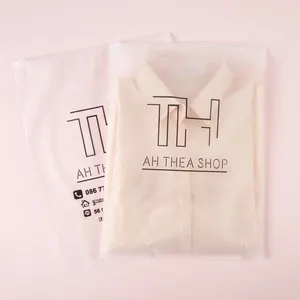 Customized Logo Frosted PVC Tshirt Ziplock Bags Eco Friendly Biodegradable Clothing Plastic Matte EVA Packaging Zipper Bag