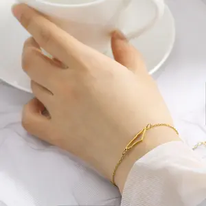 18k镀金以色列巴勒斯坦地图魅力手链不锈钢女性手链