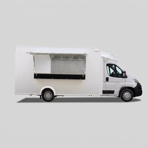 Camion de restauration mobile blanc 4,8 m, carrosserie en acier inoxydable, compartiments isolés, espace de préparation, utilisation en extérieur - Product Image 1