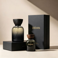 Flacon de parfum unique d'usine 30ML 50ML 100ML, flacon de parfum de luxe en verre, flacon de parfum rond noir dégradé avec boîte