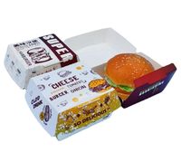 Empaquetado de marca de comida rápida con logotipo personalizado para sándwich, perro caliente, pollo frito, hamburguesa, hamburguesa, fiambrera, chicle en relieve