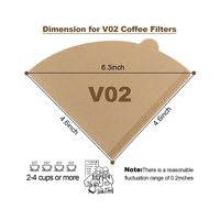 Vente en gros de filtres à cône de café naturels non blanchis 100 pièces pour papier gratuit pour les voyages à domicile et le bureau