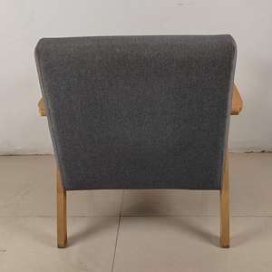 <span class=keywords><strong>Fauteuil</strong></span> en bois moderne avec dossier large et coussin en tissu pour salon, salle à manger, chambre à coucher, hôtel - Product Image 6