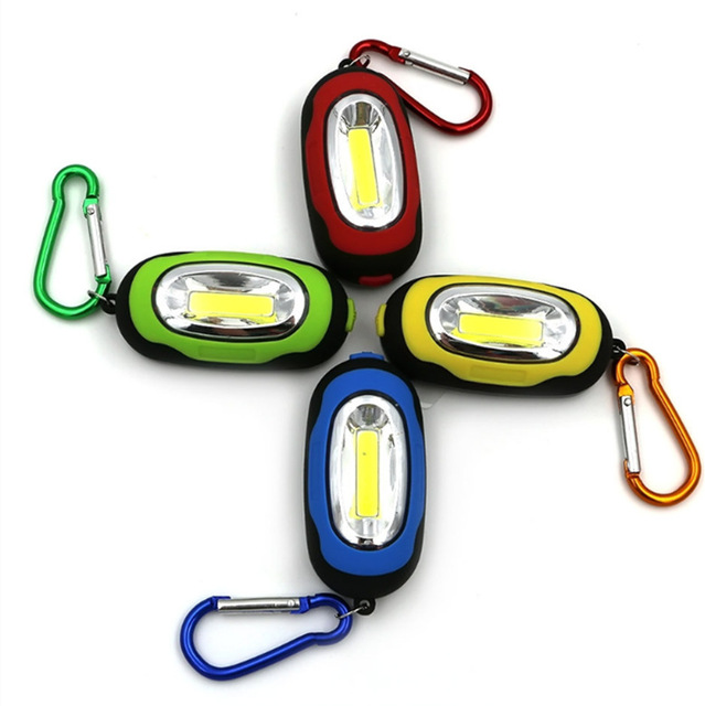 Portable Mini CR2032*2PCS Battery Pocket LED Flashlight with Magnetic & Carabiner Dimmable COB Light Source High Lumen Output