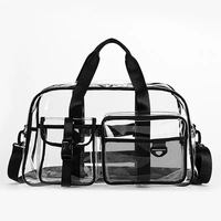 Sac de sport transparent grande capacité approuvé pour les stades, avec sangle réglable, sac de voyage bandoulière transparent, sac à dos