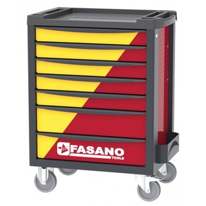 Fasano Tools 7 <b>Drawer</b> Tool Cart Red Yellow Rolling Storage Cabinet <b>Workshop</b> Organizer - Product Image 1