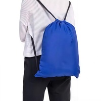 Sac à dos en filet personnalisé avec cordon de serrage, poignée souple, unisexe, séchage rapide, résistant à l'eau, polyester, capacité 20-38L, pour la natation