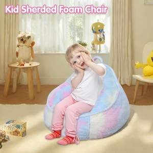 Sillón Puff Moderno de Tela de Terciopelo Relleno de Espuma para Niños de 3 Años, Portátil, con Funda Extraíble, Confortable para Niños Pequeños - Product Image 2