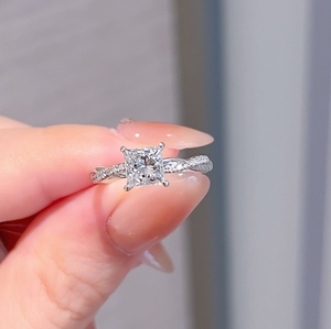 Bague Xinfly PT950 avec diamant de laboratoire 1,0 ct, bijoux de fiançailles, alliance de mariage, design personnalisé - Product Image 1