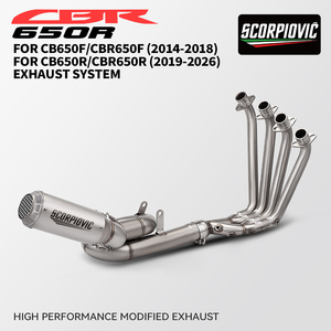 Système d'échappement complet avec tuyau de liaison avant Slip-On pour CB650F <span class=keywords><strong>CBR650F</strong></span> 2014-2018 CB650R <span class=keywords><strong>CBR650R</strong></span> 2019-2026 - Product Image 1