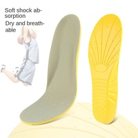 Sol Sepatu Olahraga PU 2-Piece yang Dapat Dipotong, Tebal, Menyerap Guncangan, Penyangga Lengkung Kaki, Nyaman untuk Berlari, YNBG untuk Dewasa