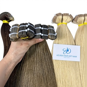 Wholesale Chocolate <b>Brown</b> Loose Wave Vietnamese Human Hair <b>Tape</b> In Extensions Double Drawn Remy Hair - Product Image 1
