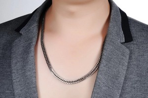 Fashion Jewelry <strong>Men's</strong> Stainless Steel Necklace Handmade Four-sided Grinding <strong>Chain</strong> <strong>Men's</strong> <strong>Accessories</strong> - Product Image 4