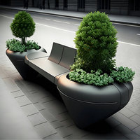 Banc de jardin unique en fibre de verre sur mesure B84 – Siège durable en PRV pour projets gouvernementaux et aménagements urbains